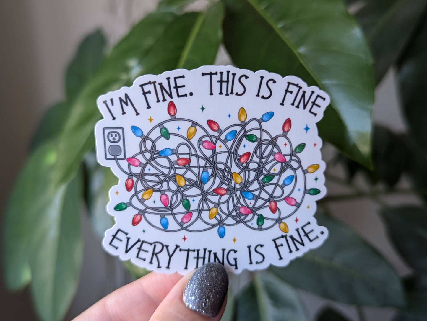 I'm fine this is fine everything is fine, Christmas stickers