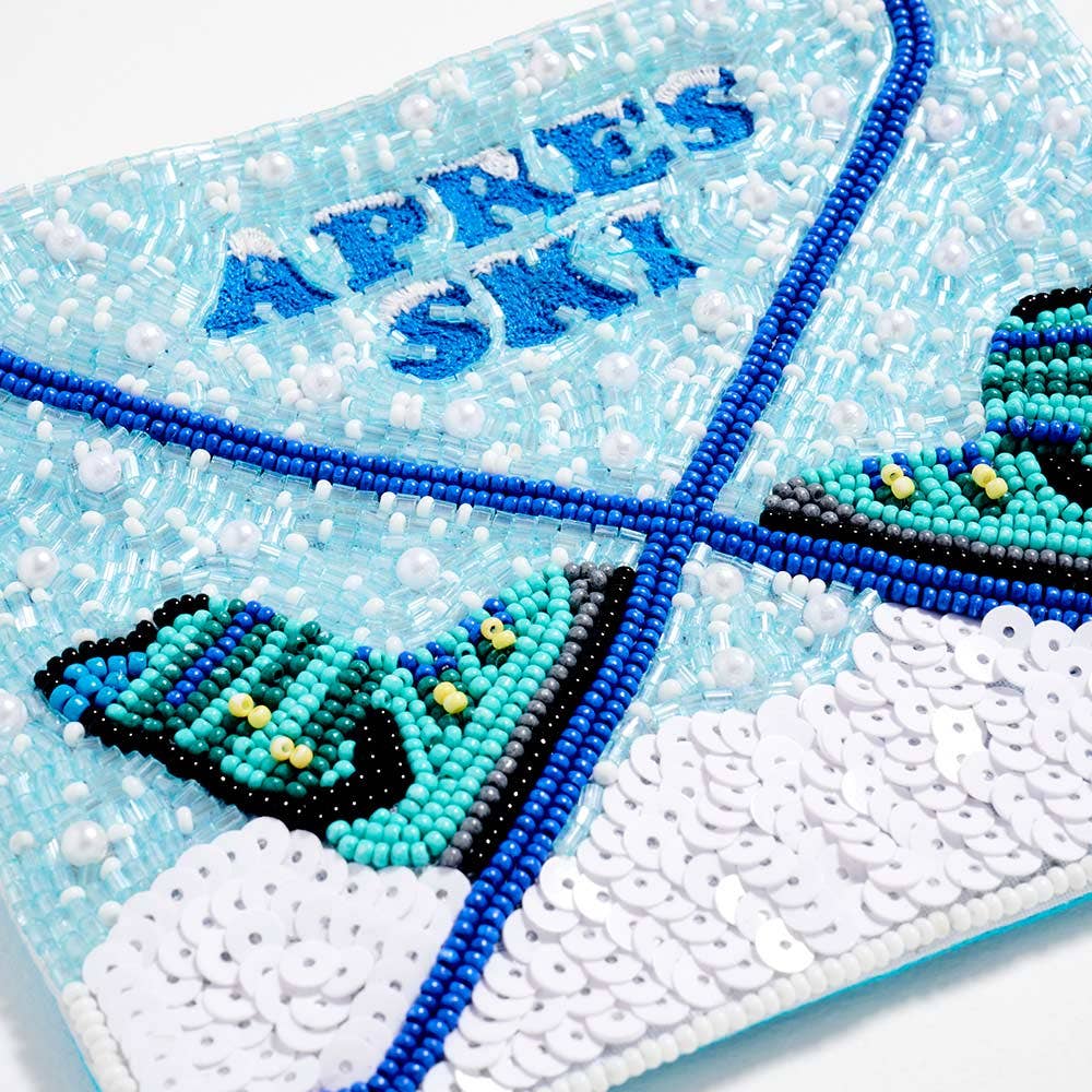 Apres Ski Seed Beaded Mini Pouch Bag