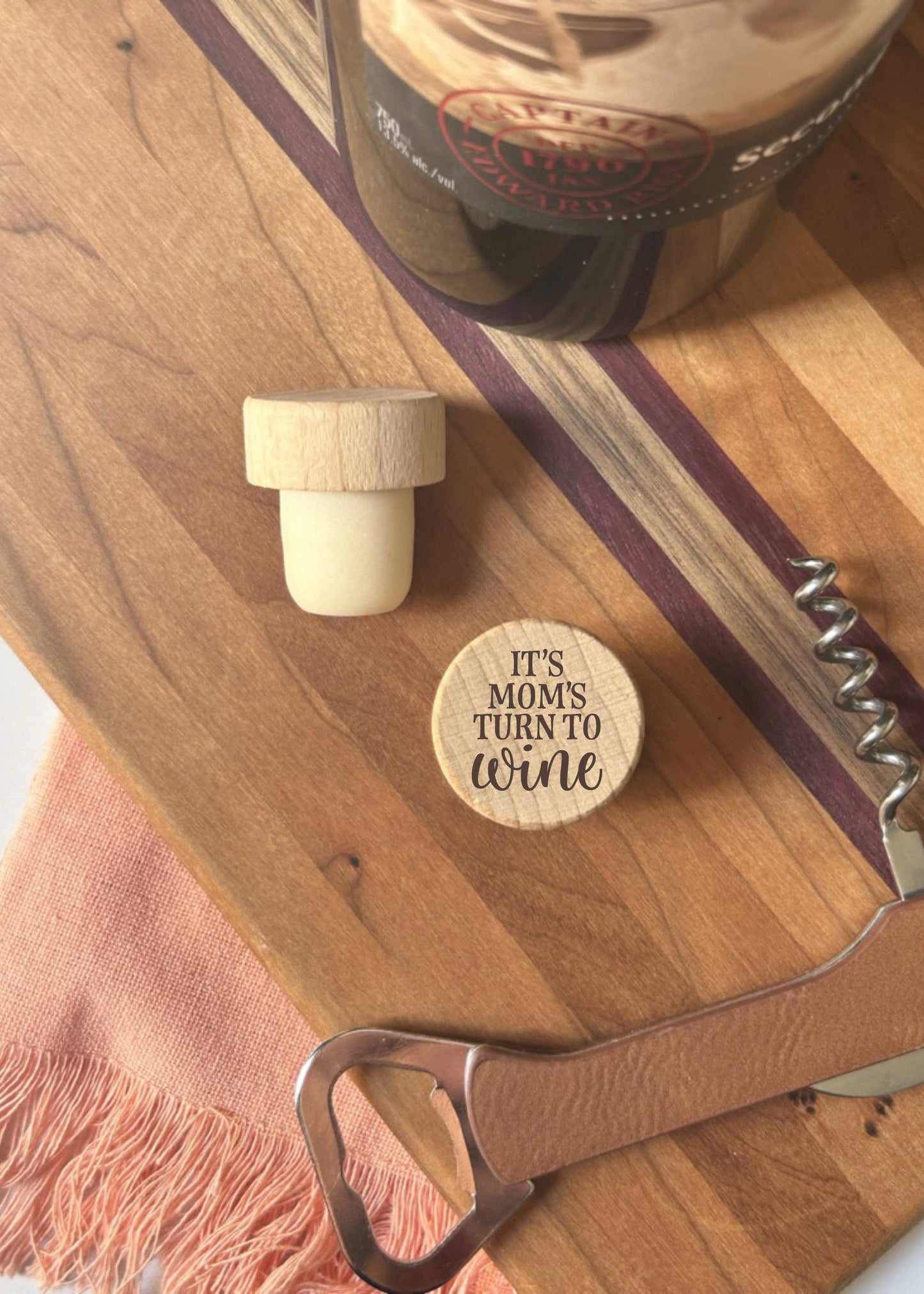 Engraved Funny Wine Bottle Stoppers - Pack of 4 Toppers