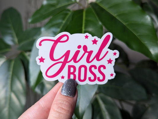 Moonlit Creations - Girl boss vinyl sticker, small women opened business merch