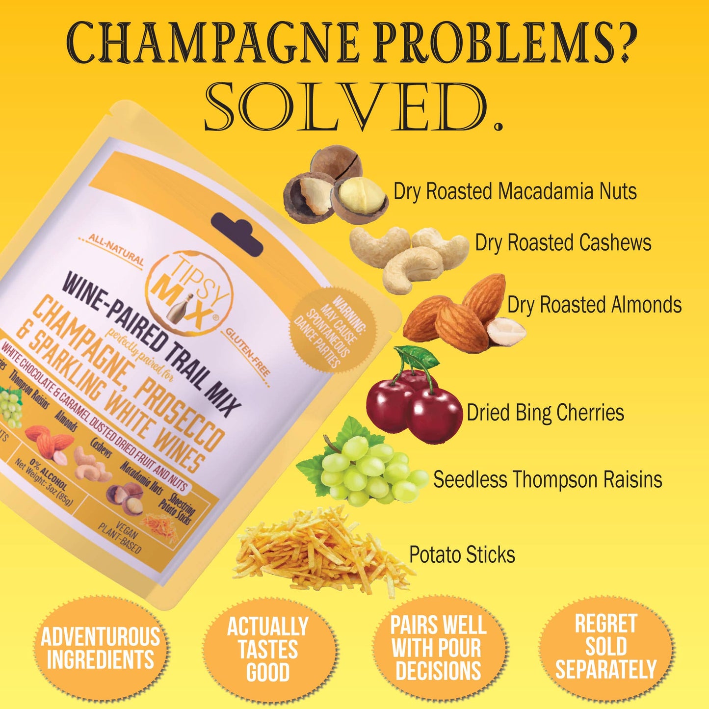 Wine-Paired Trail Mix - Champagne & Sparkling White Wine