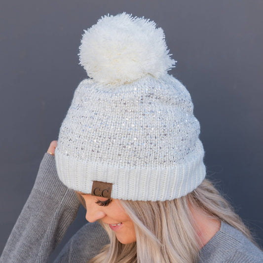 CC Sequin Pom Beanie