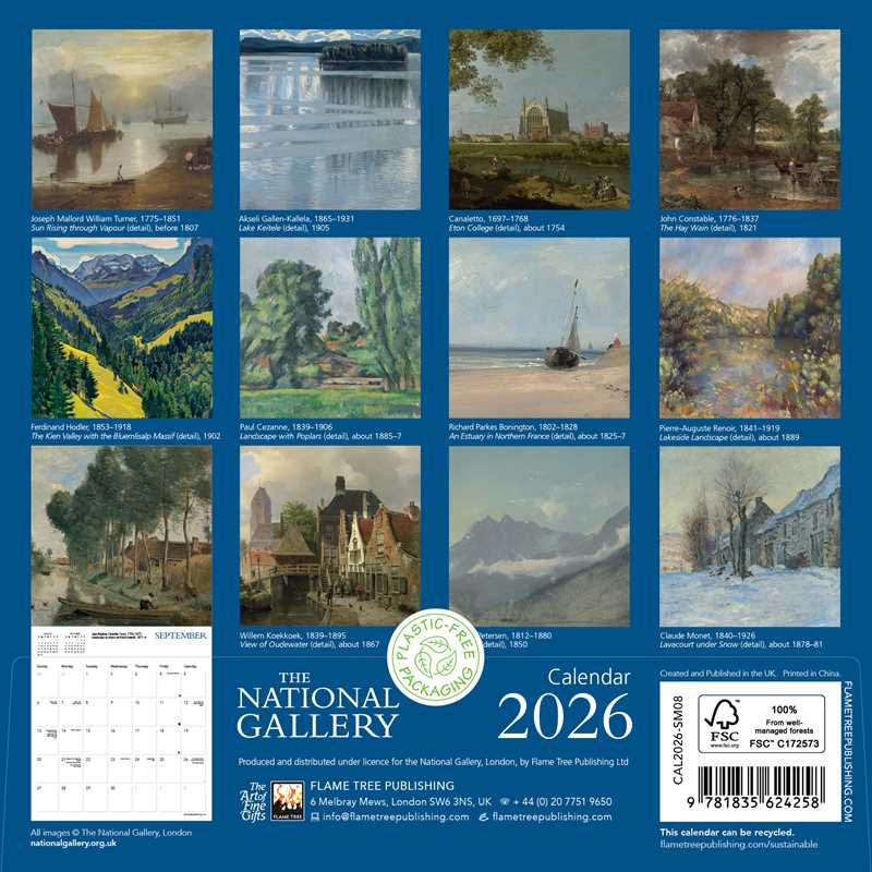 National Gallery Mini Wall Calendar 2026