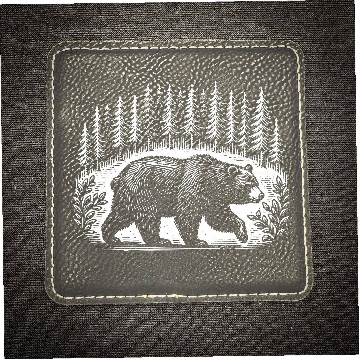 Bear in a Forest Custom - Leatherette Coaster