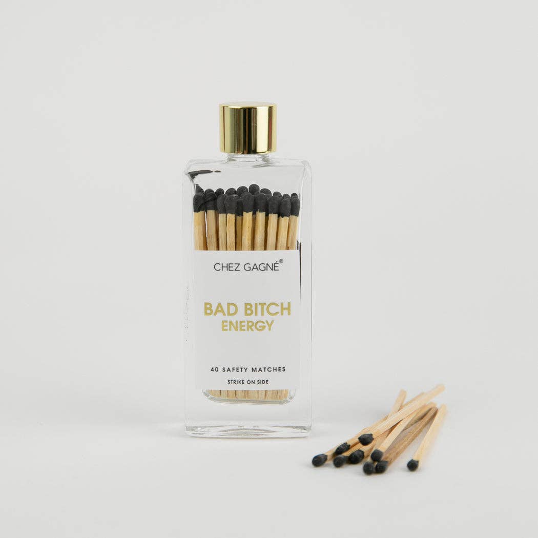 Bad Bitch Energy Glass Bottle Safety Matches