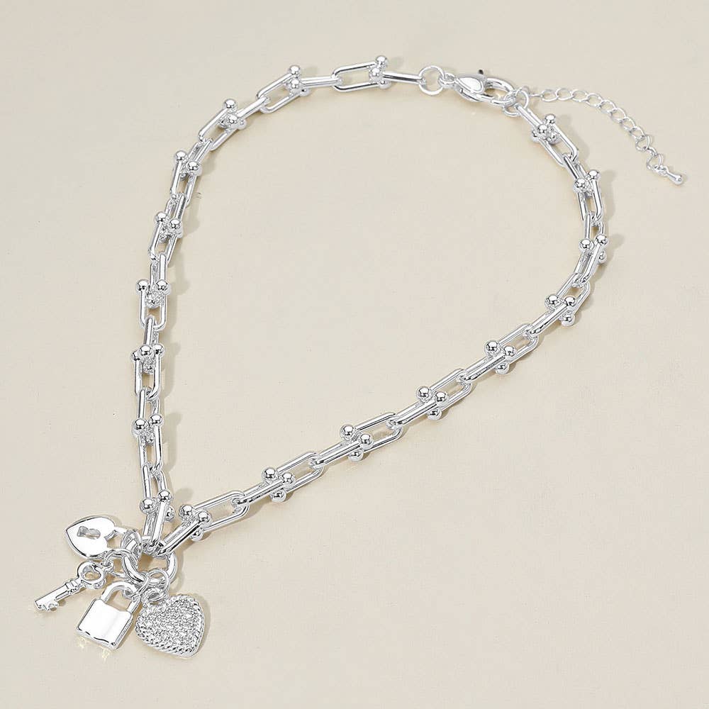 Lock, key, heart necklace