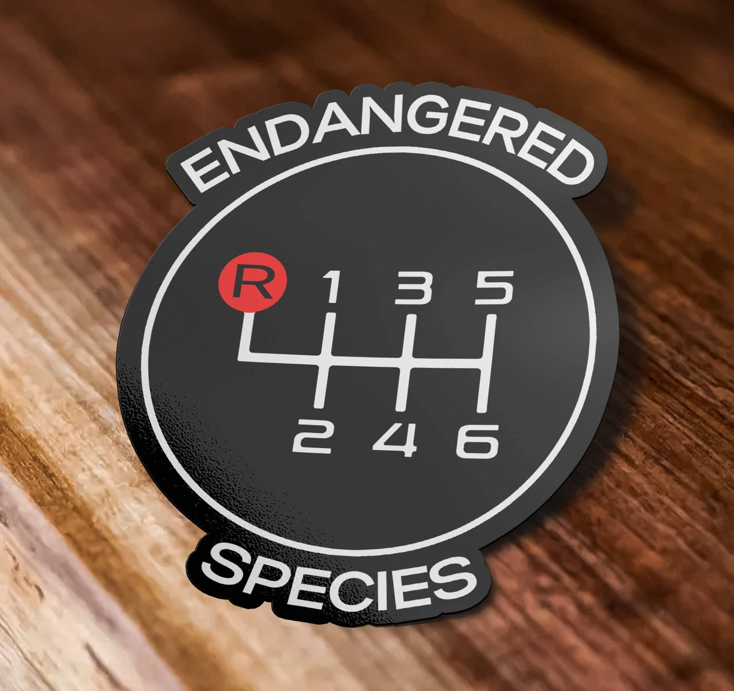 Endangered Species Sticker, Six Speed Manual Car Sticker, Manual Driver Waterproof Vinyl Sticker Decal for Car, Waterbottle and, Laptop