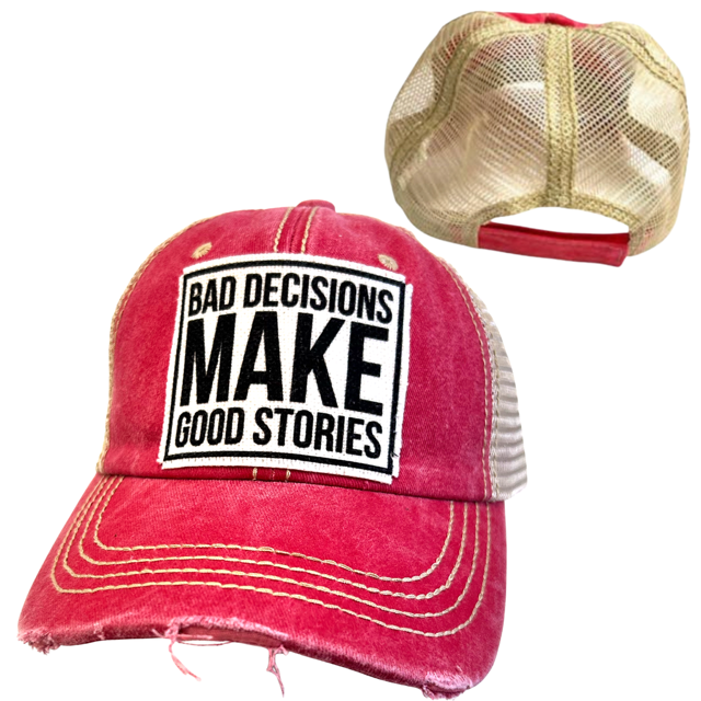 dkhandmade - BAD DECISIONS MAKE GOOD STORIES | UNISEX HAT | DISTRESSED