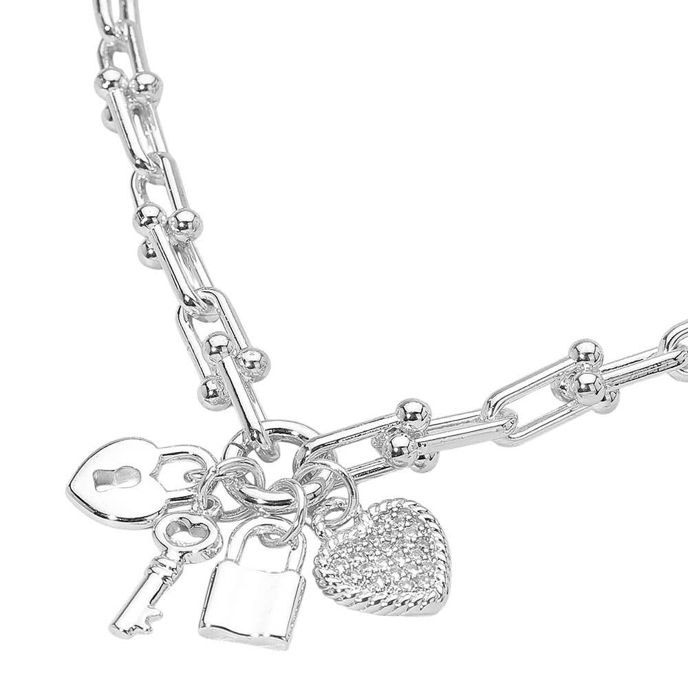 Lock, key, heart necklace