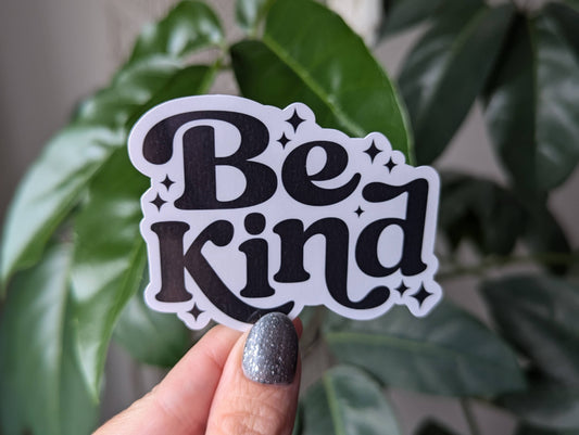 Moonlit Creations - Be kind vinyl sticker, positive inspirational merch