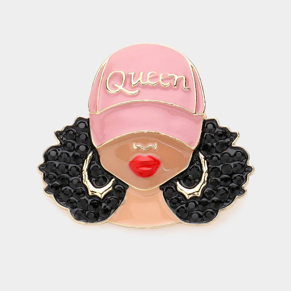 Enamel Queen Woman Pin Brooch