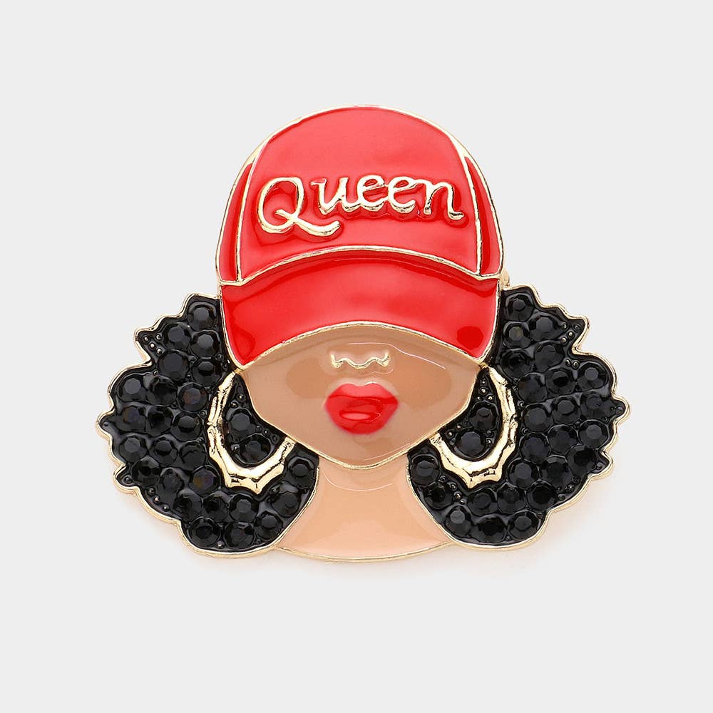 Enamel Queen Woman Pin Brooch