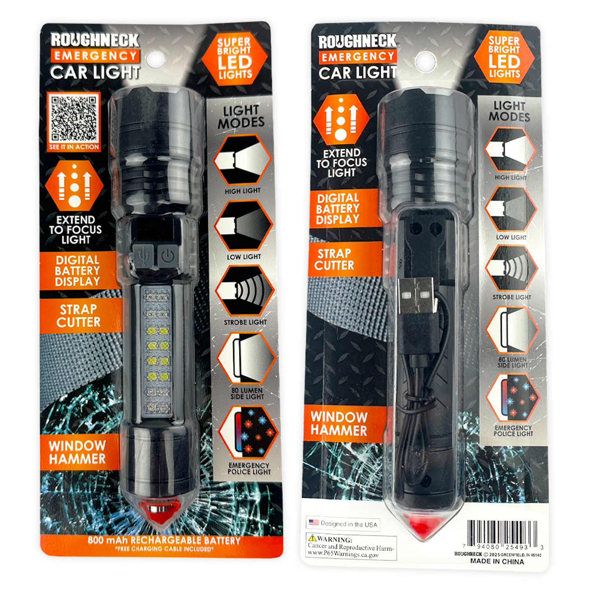 Emergency Rechargeable LED Flashlight Multi Tool