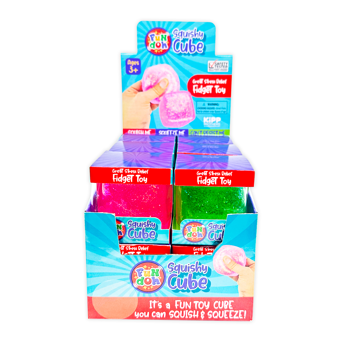 Squish & Squeeze Sparkle Cube Ball Fidget