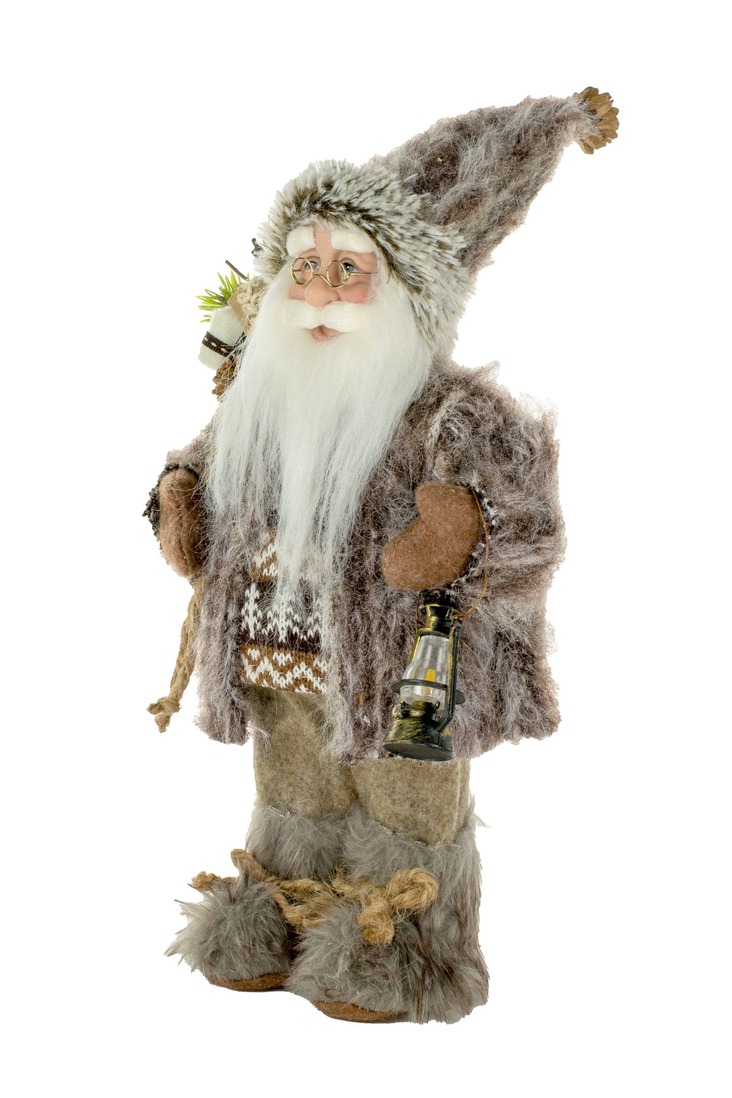 Starlight Collection - Brown Woodsy Santa Figurine with Lantern