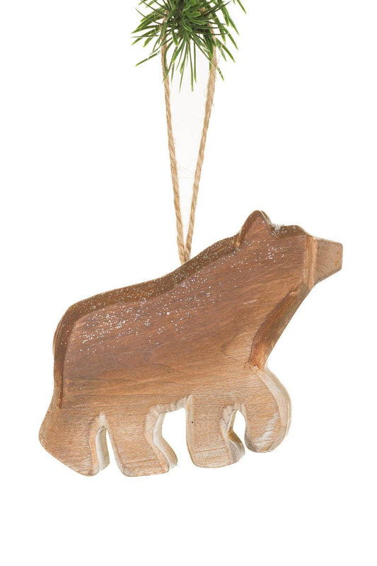 Starlight Collection - NEW-Umber Glittery Grizzly Bear Ornament