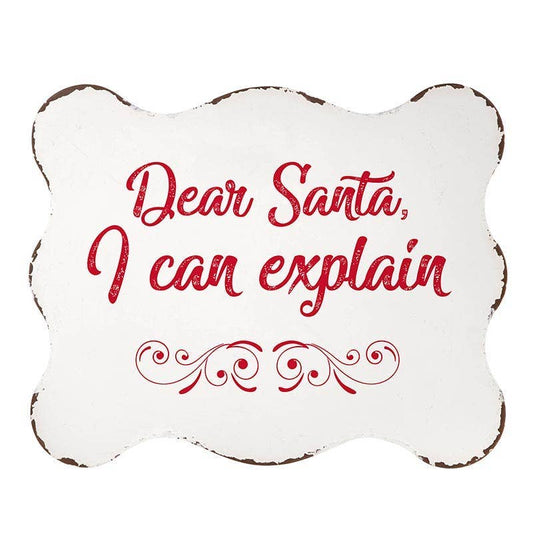 Angle - Metal Sign - Dear Santa