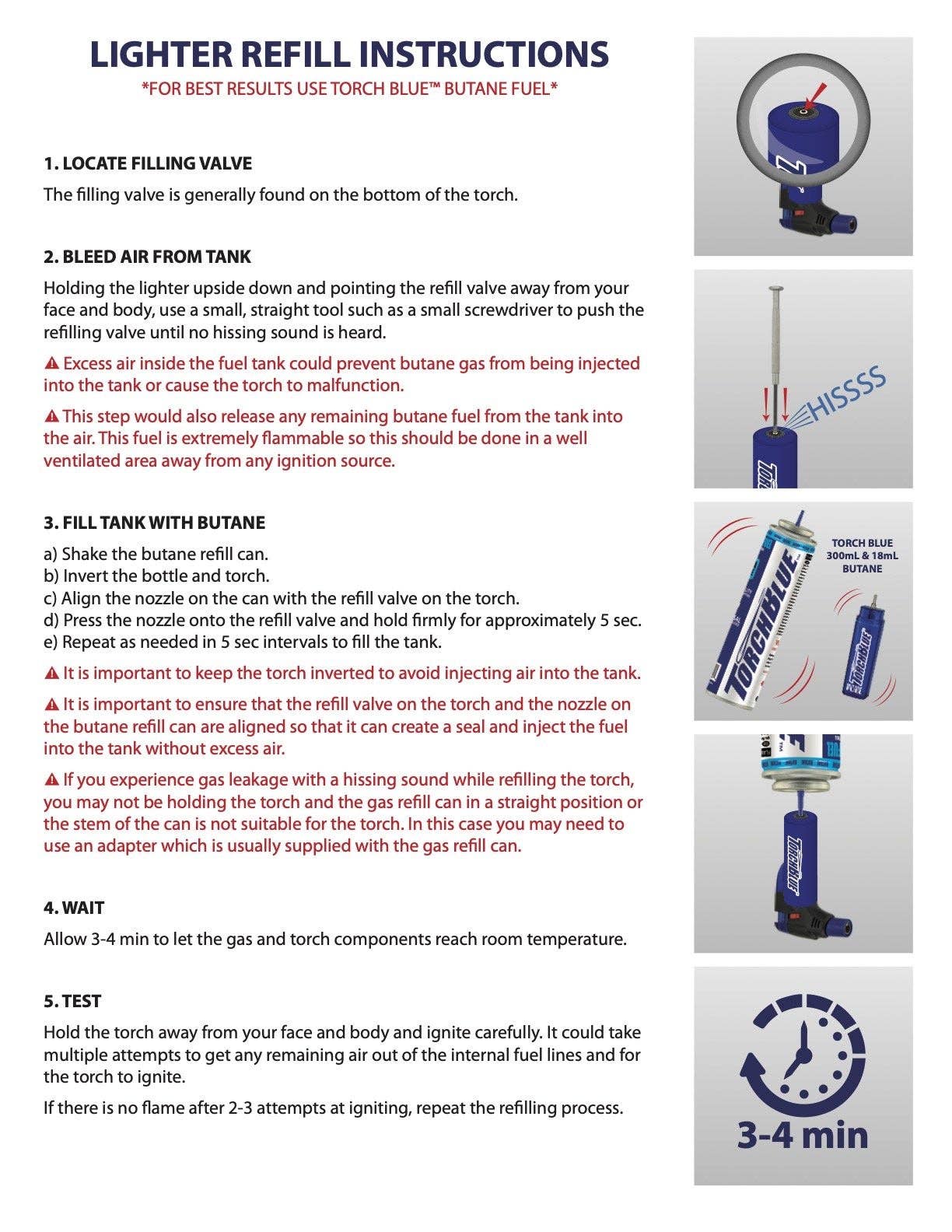 Torch Blue Refillable Tank Torch Lighter