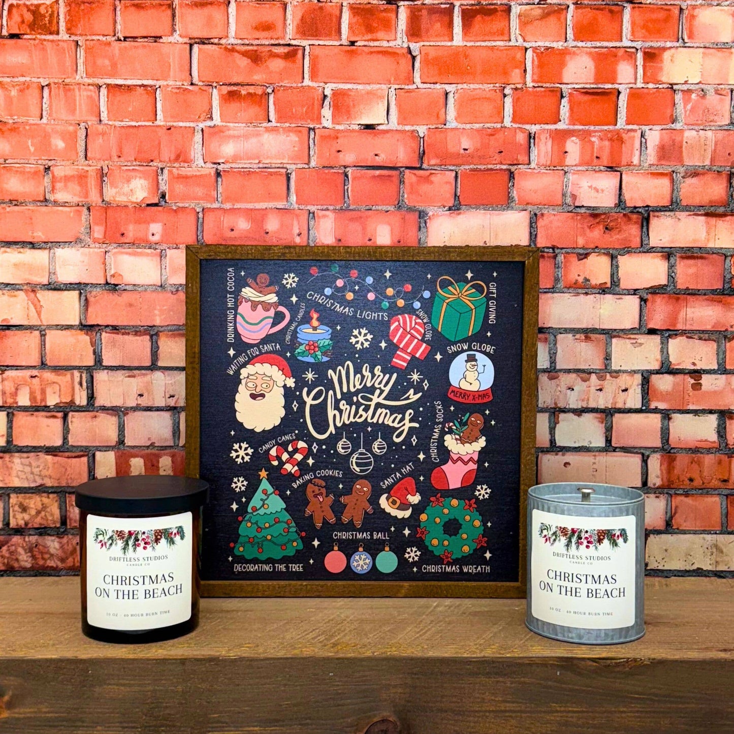 Christmas On The Beach Tin Christmas Farmhouse Candles