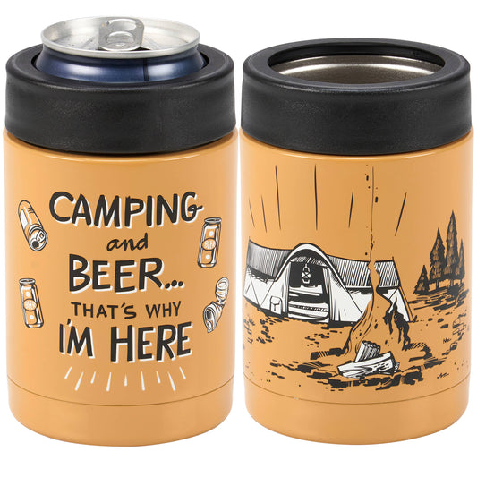 Camping And Beer Can Cooler