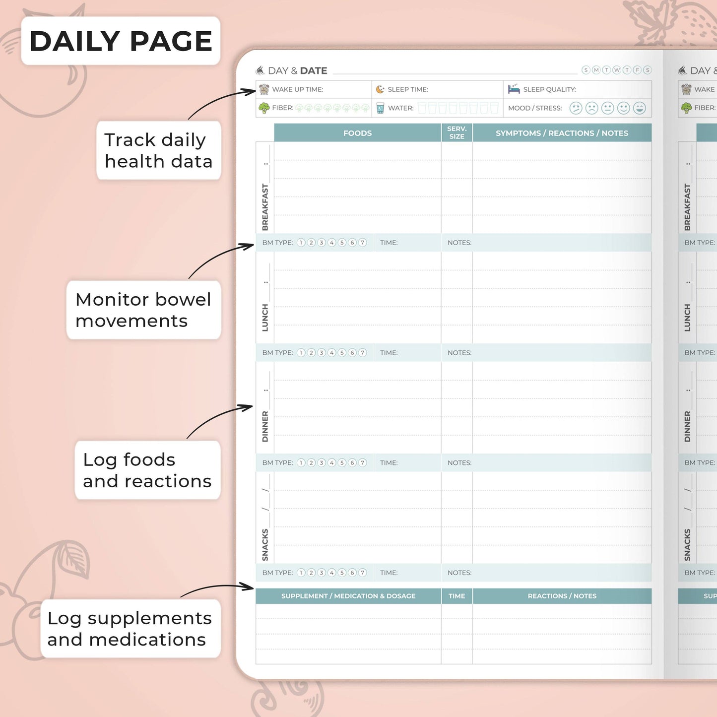 Clever Fox Planners - Food Sensitivity Journal