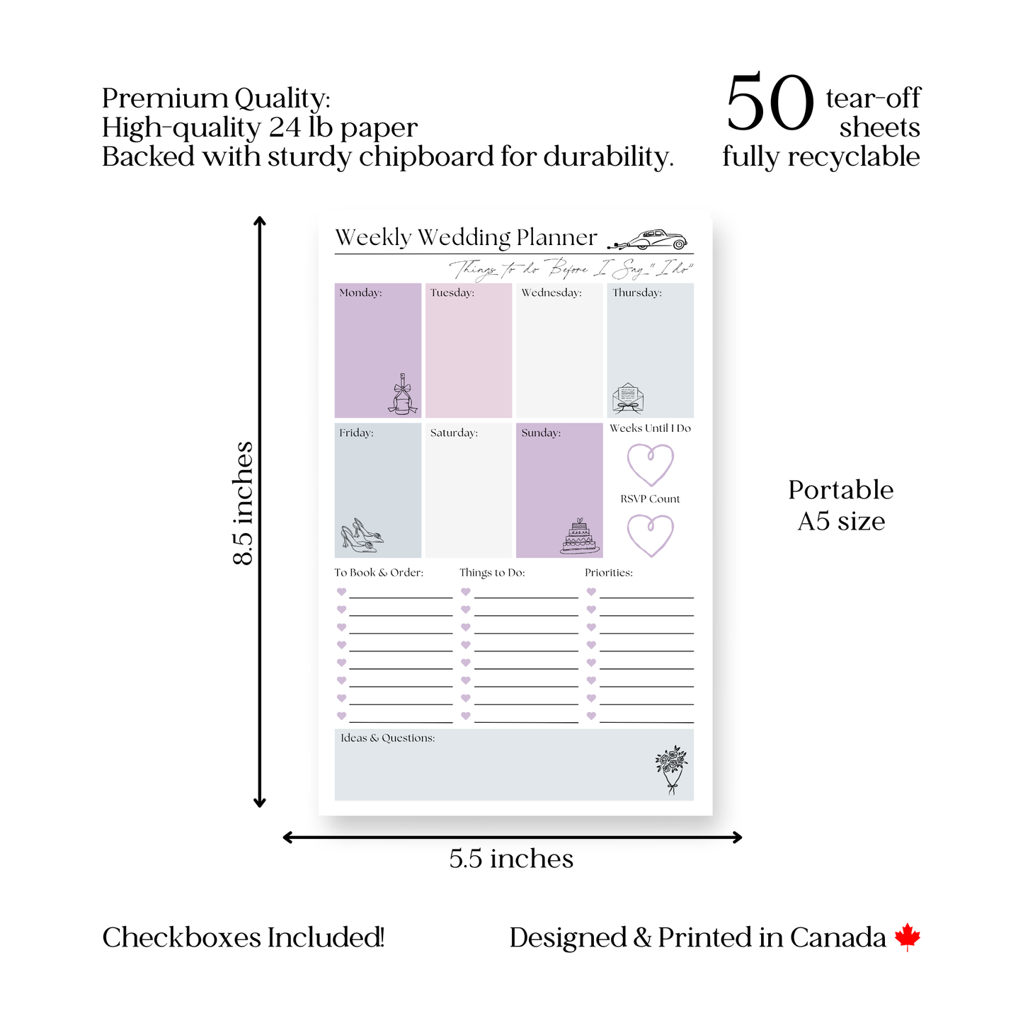Weekly Wedding Planner