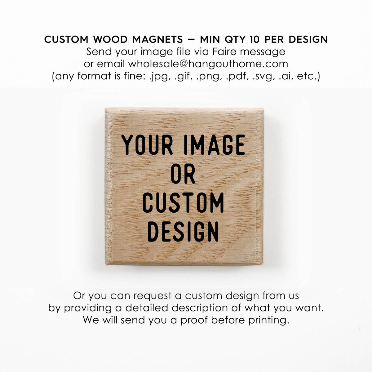 Watercolor Printed Wood Magnets