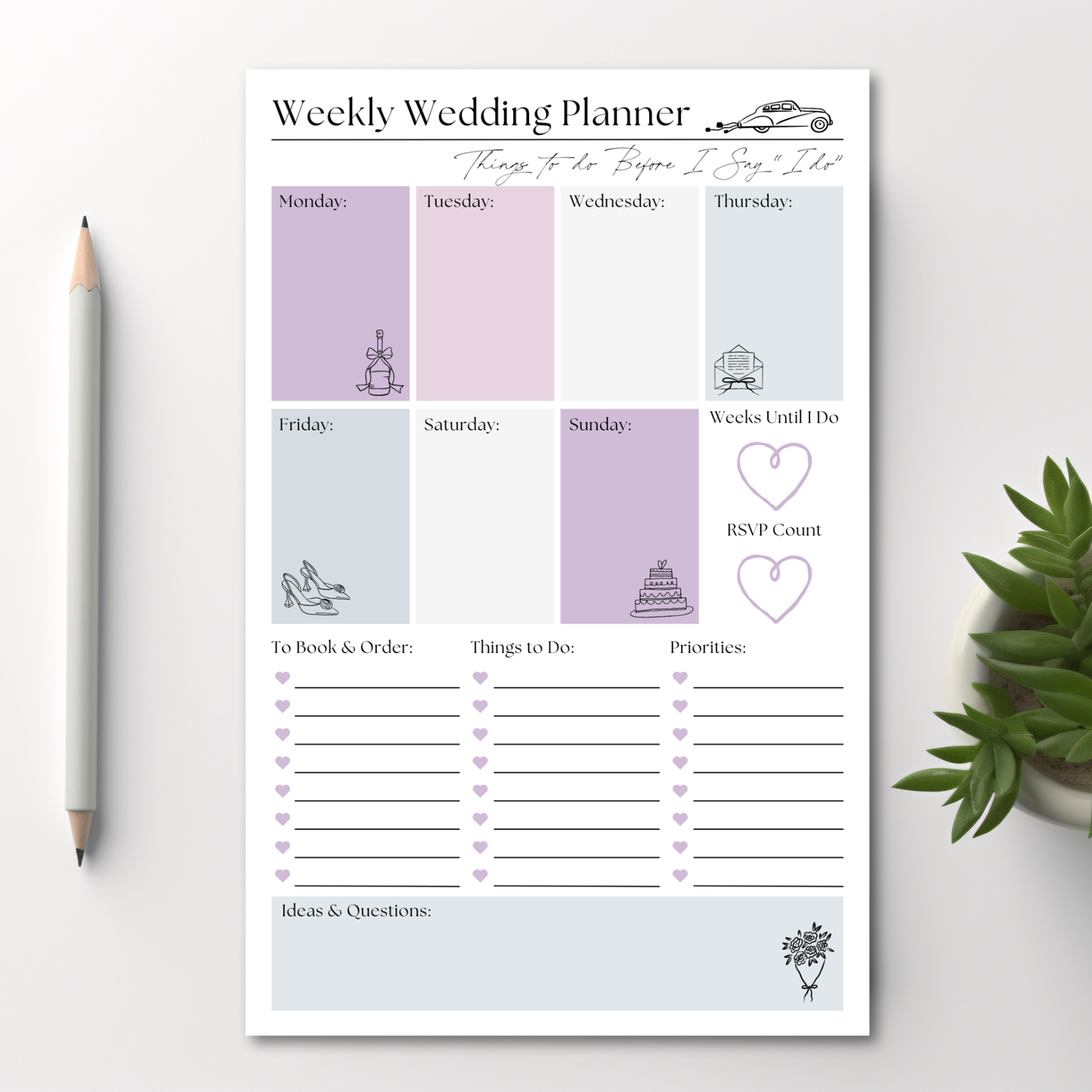 Weekly Wedding Planner