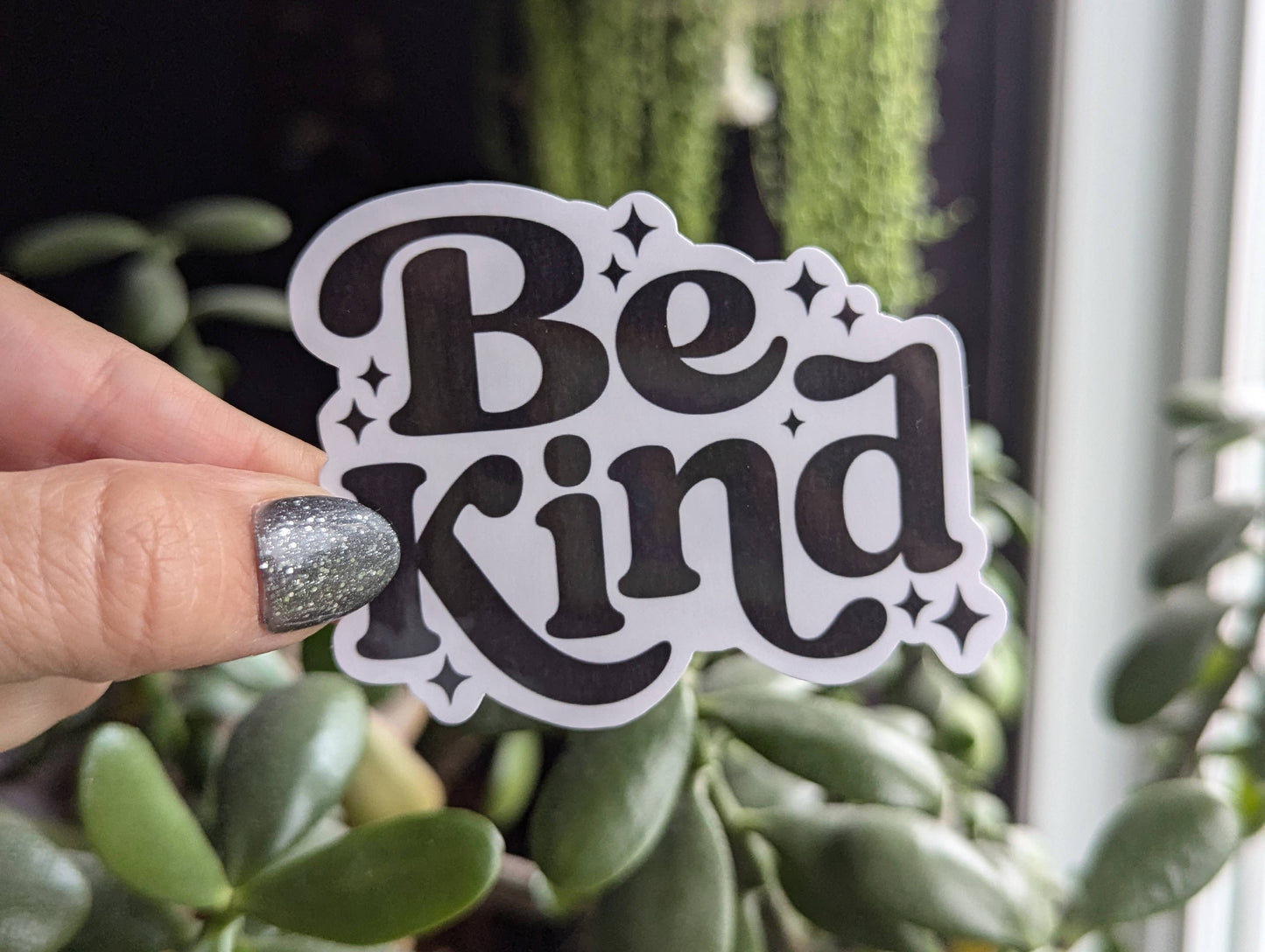 Moonlit Creations - Be kind vinyl sticker, positive inspirational merch