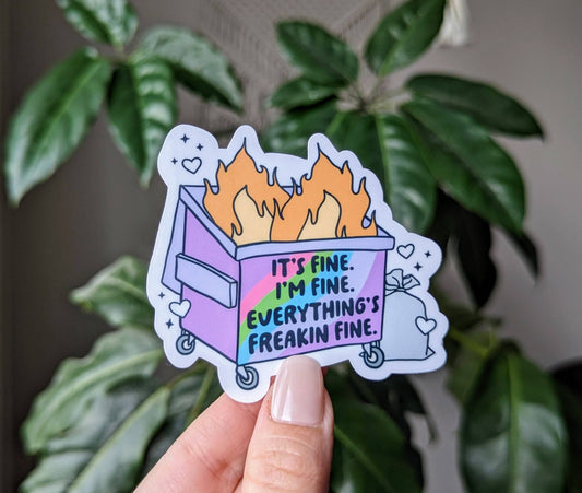 Moonlit Creations - It's fine I'm fine everything is freakin fine vinyl sticker