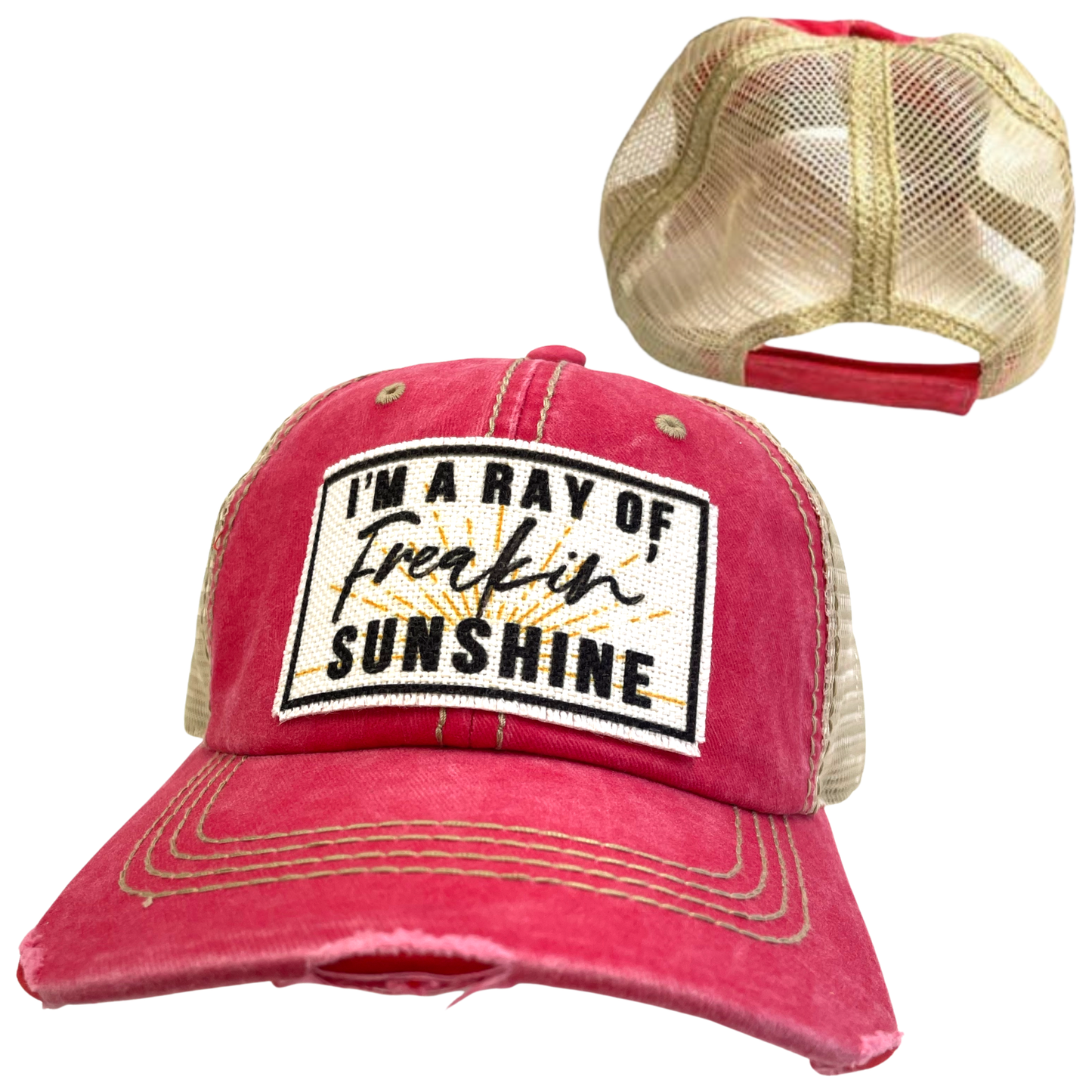 dkhandmade - I'M A RAY OF FREAKIN' SUNSHINE | UNISEX HAT | DISTRESSED