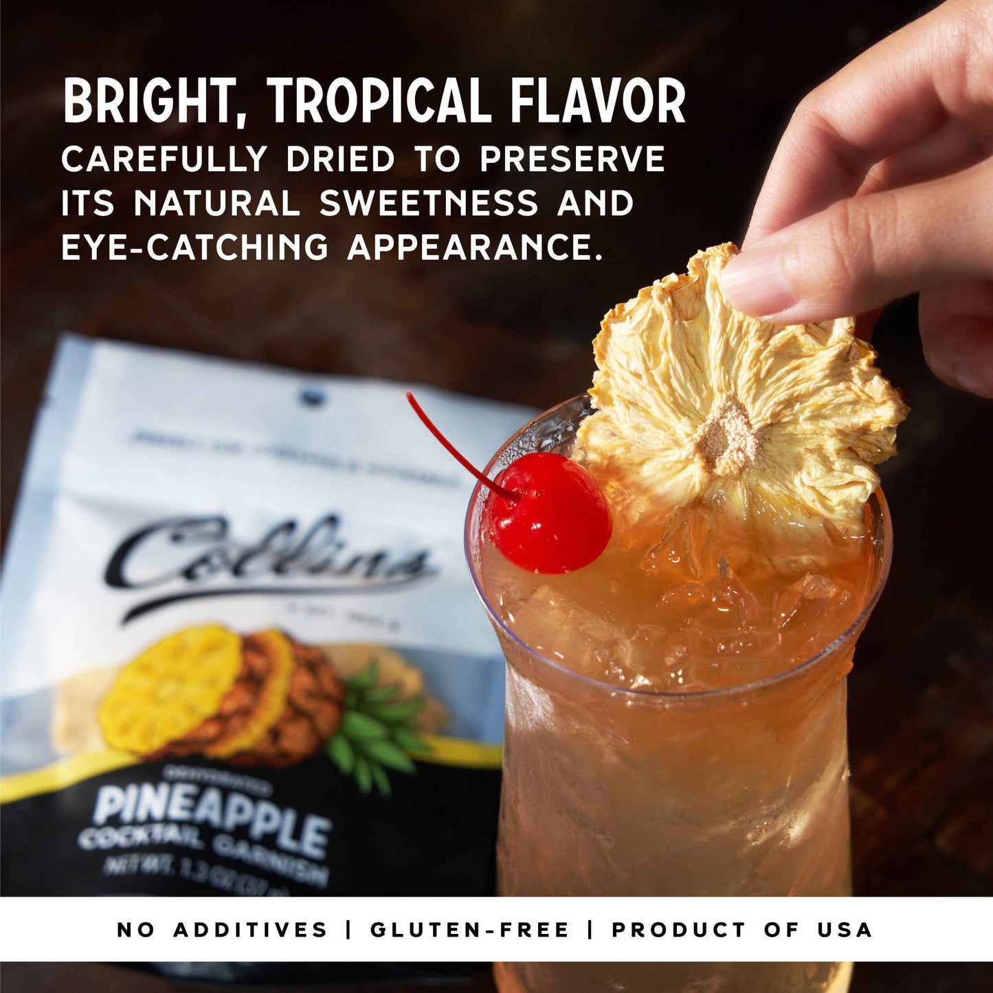 Dehydrated Pineapple Cocktail Garnish