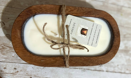 Wick and Stone Candles - Fireside 14 oz Triple Wick Dough Bowl Candle