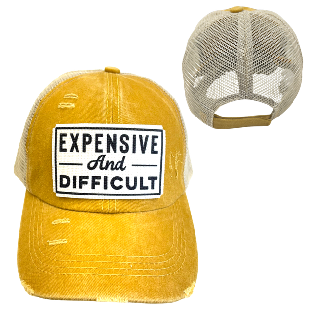 dkhandmade - EXPENSIVE AND DIFFICULT | UNISEX HAT | DISTRESSED
