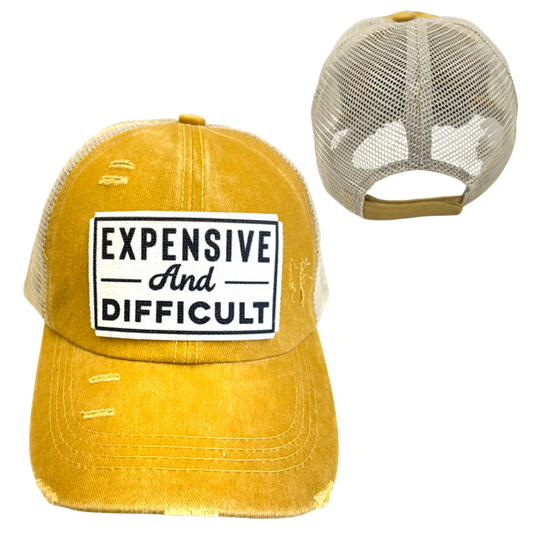 dkhandmade - EXPENSIVE AND DIFFICULT | UNISEX HAT | DISTRESSED