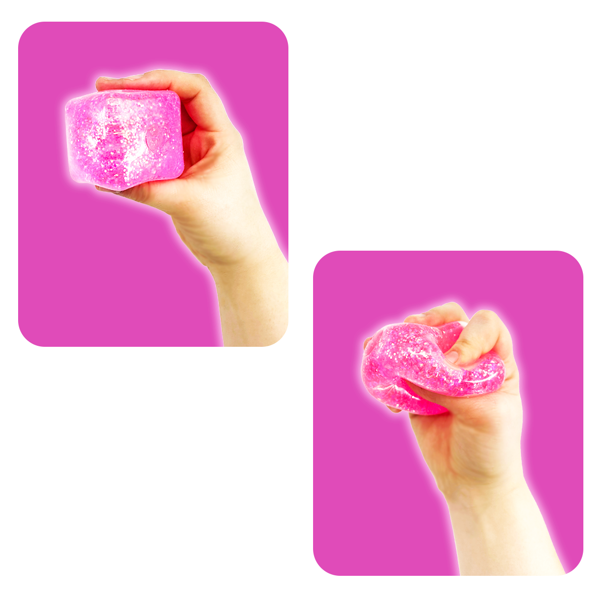 Squish & Squeeze Sparkle Cube Ball Fidget