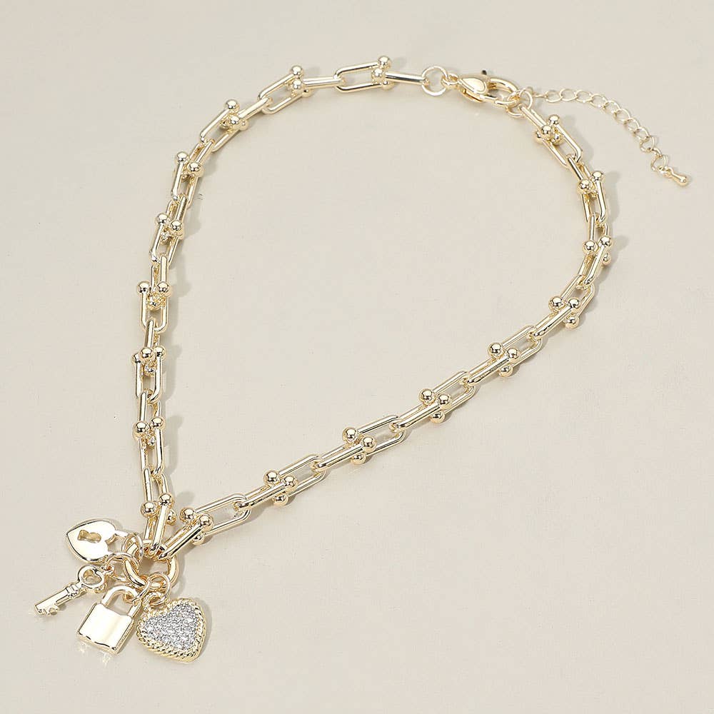 Lock, key, heart necklace
