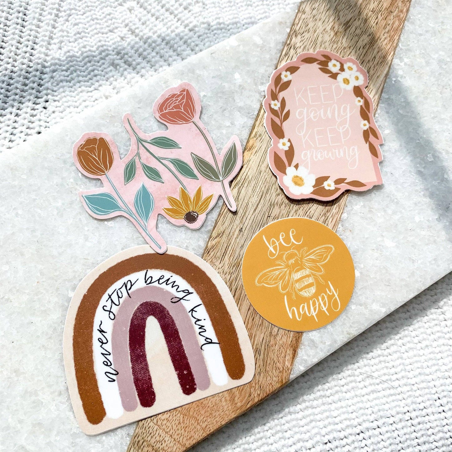 Elyse Breanne Design - Bee Happy Sticker 2x2in.