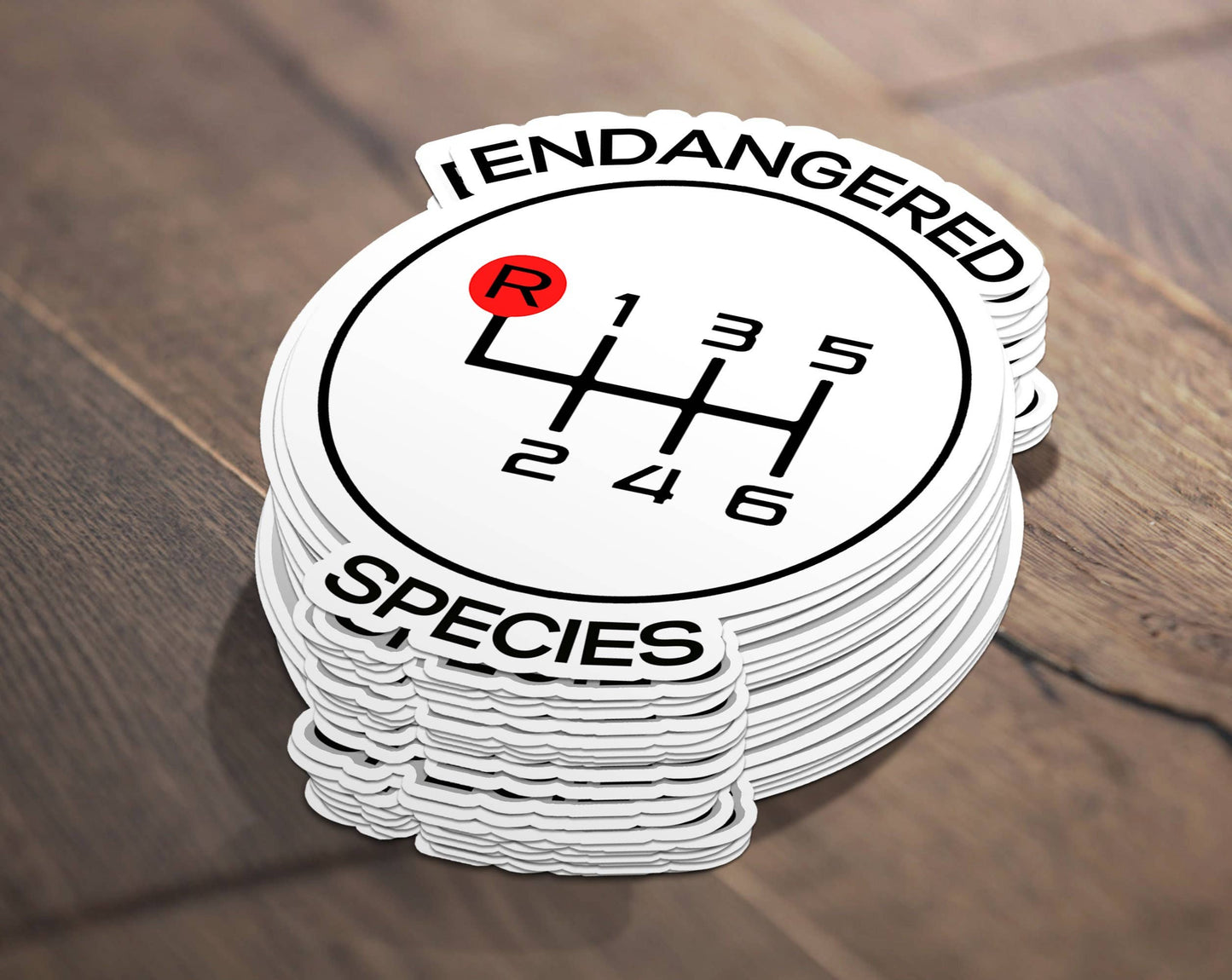 Endangered Species Sticker, Six Speed Manual Car Sticker, Manual Driver Waterproof Vinyl Sticker Decal for Car, Waterbottle and, Laptop