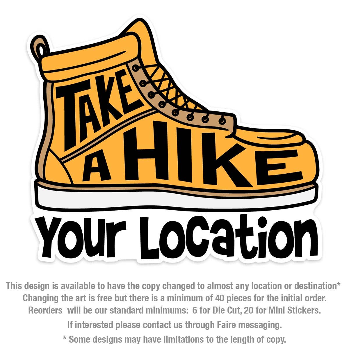 RetroPlanet - Take A Hike Name Drop Die Cut Sticker
