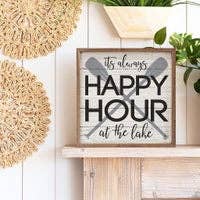 Happy Hour Lake Oars Sign