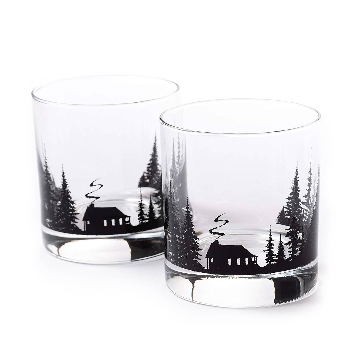 Cabin in the Forest Whiskey Glasses