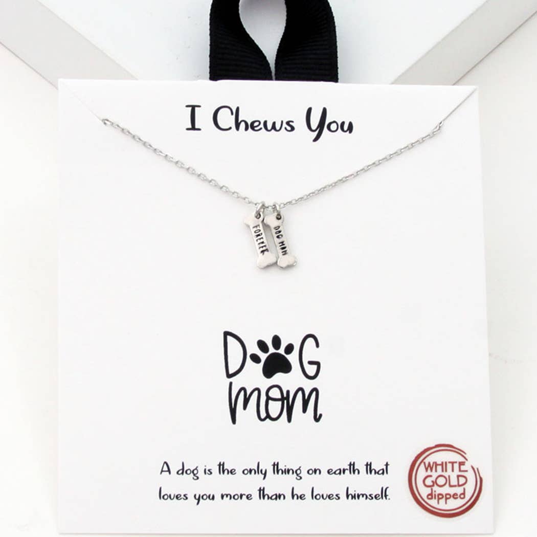 Gold-Dipped Bone Dog Mom Necklace