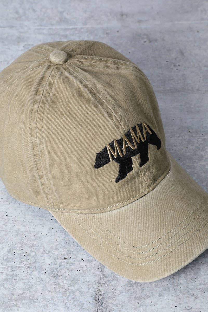 Mama Bear Washed Cotton Cap