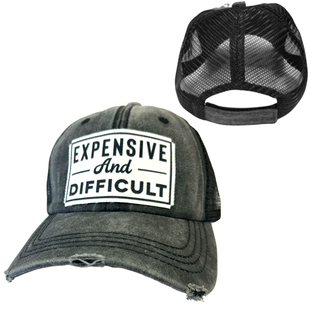 dkhandmade - EXPENSIVE AND DIFFICULT | UNISEX HAT | DISTRESSED