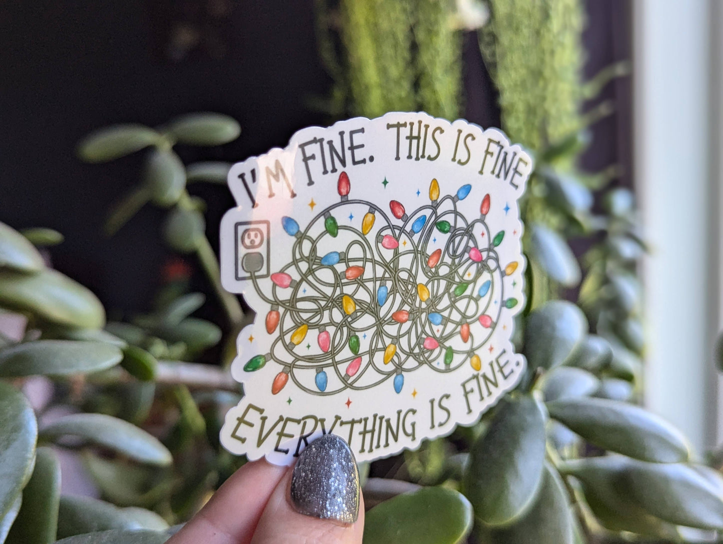 I'm fine this is fine everything is fine, Christmas stickers