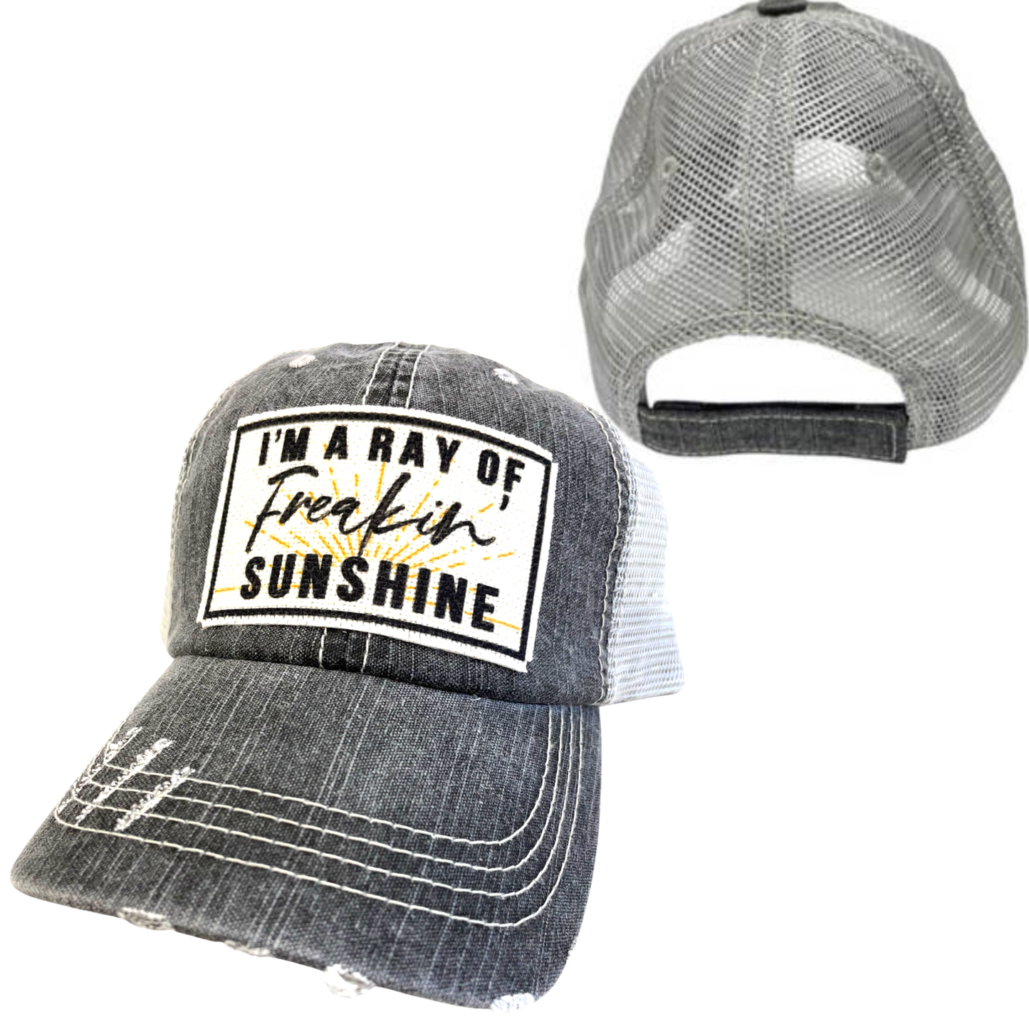 dkhandmade - I'M A RAY OF FREAKIN' SUNSHINE | UNISEX HAT | DISTRESSED