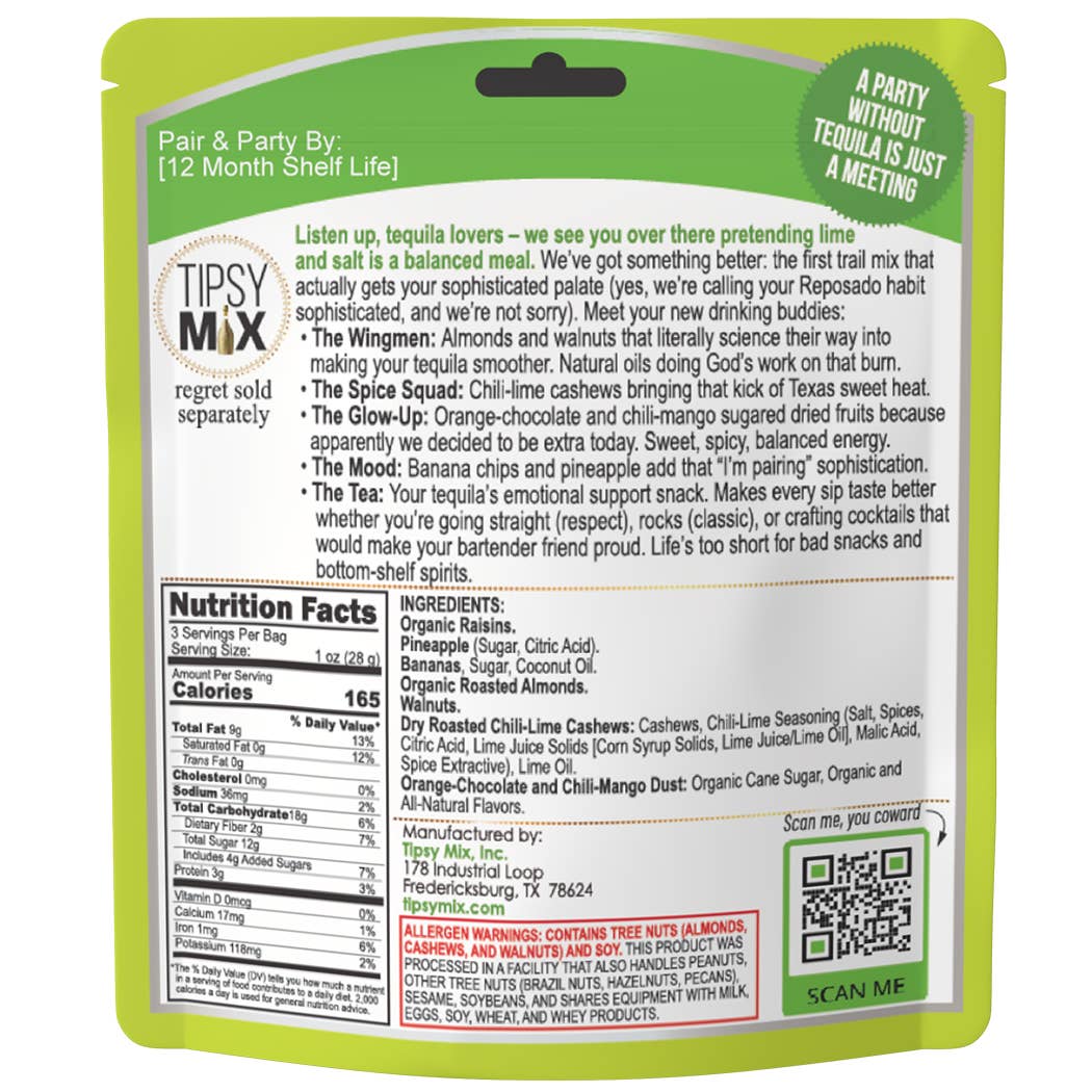 Tipsy Mix - 11. Liquor-Paired Trail Mix MIXED CASE OF 6
