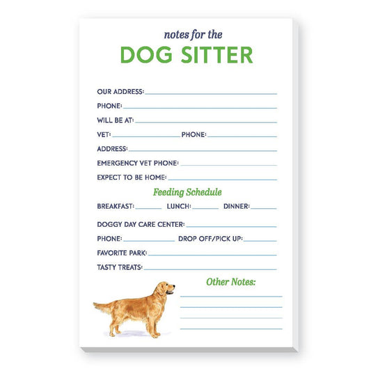 DOG SITTER NOTEPAD