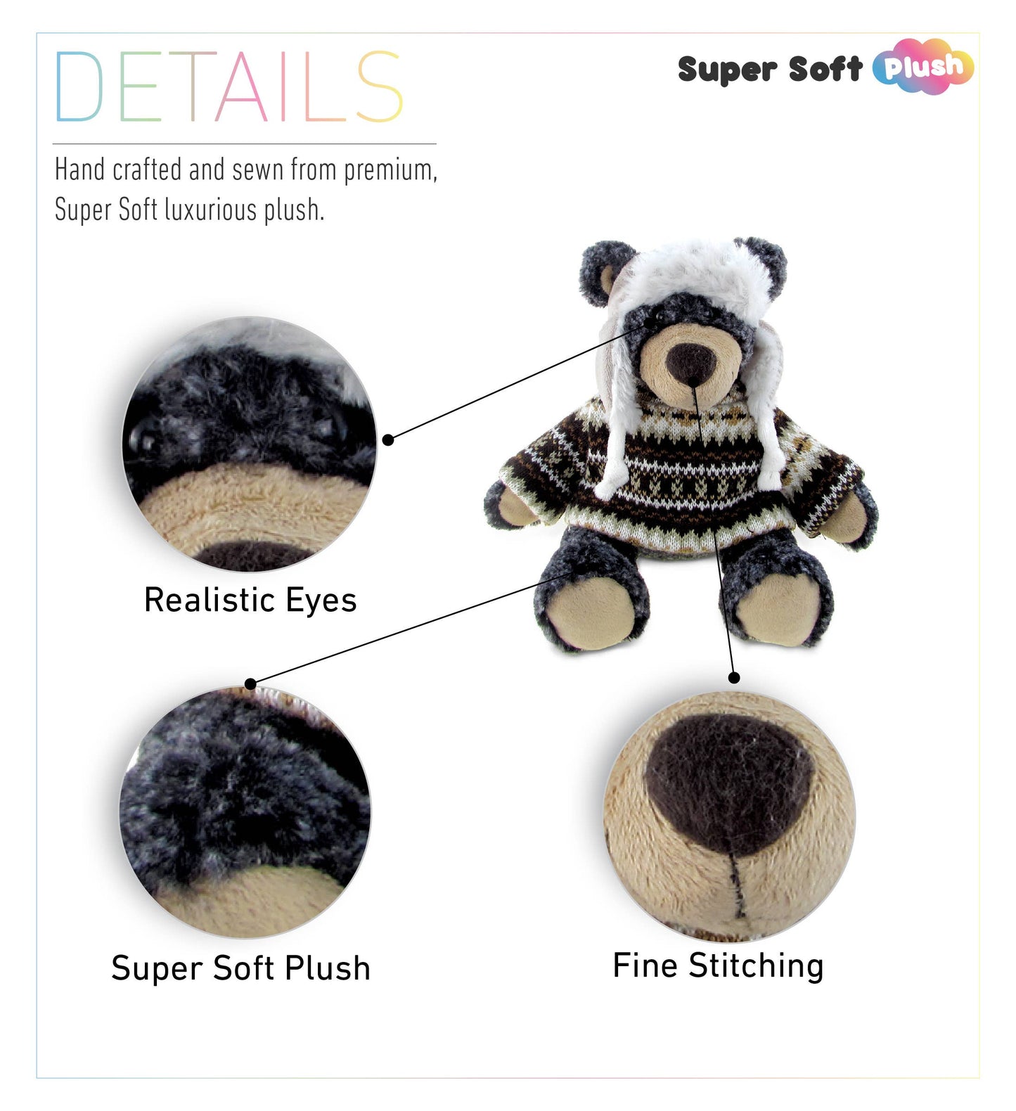 Bear with sweater and hat